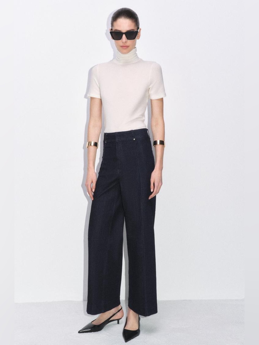 Zara ZW Collection High Waist Wide Leg Jeans